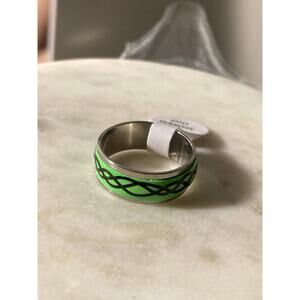 7 Stainless steel men’s unisex wedding band ring glow in the dark